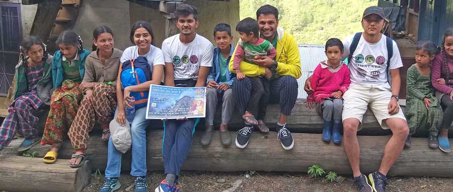 Himalayan Ecotourism Interns creating awareness on preventing intentional forest fires