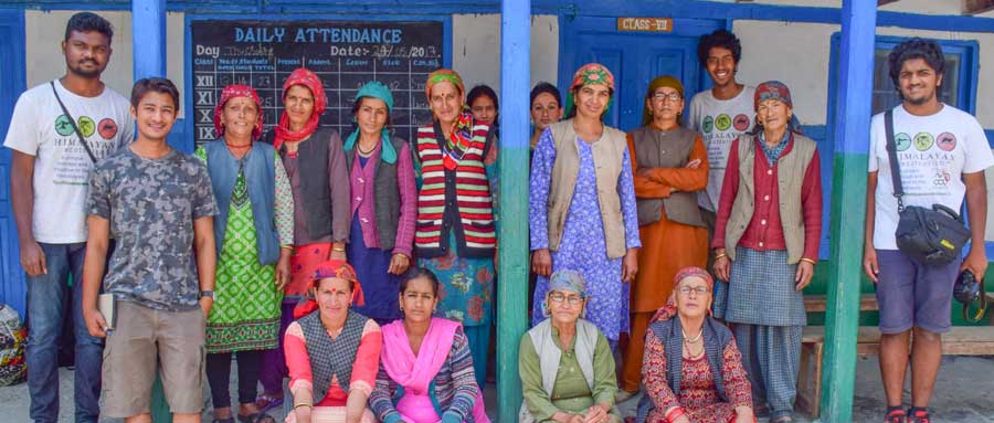 Women from the self help group with Himalayan Ecotourism interns
