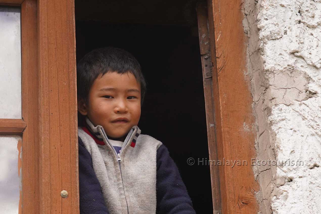 Un enfant dans le village de Markha, Ladakh
