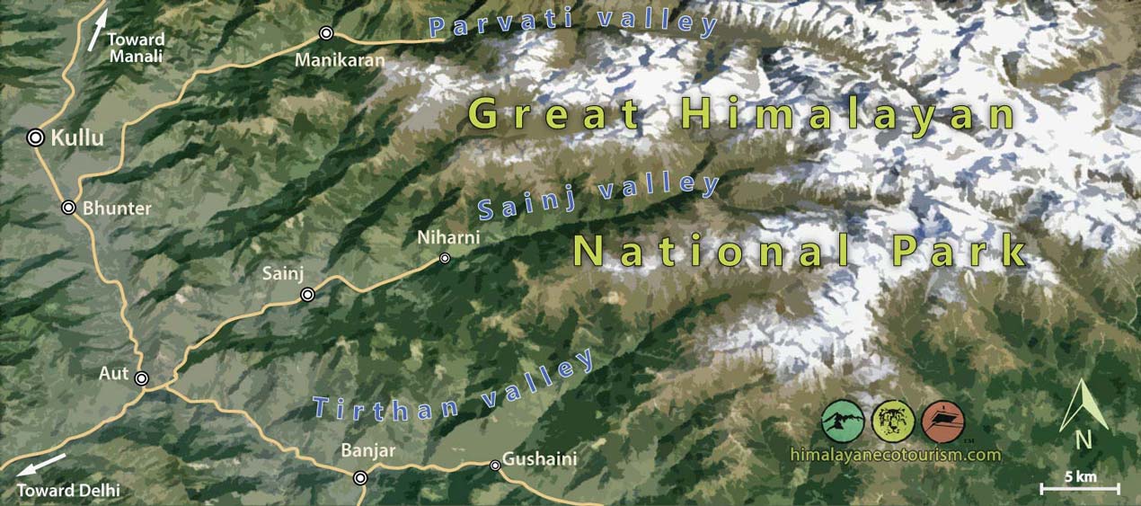 Great Himalayan National Park conservation area map
