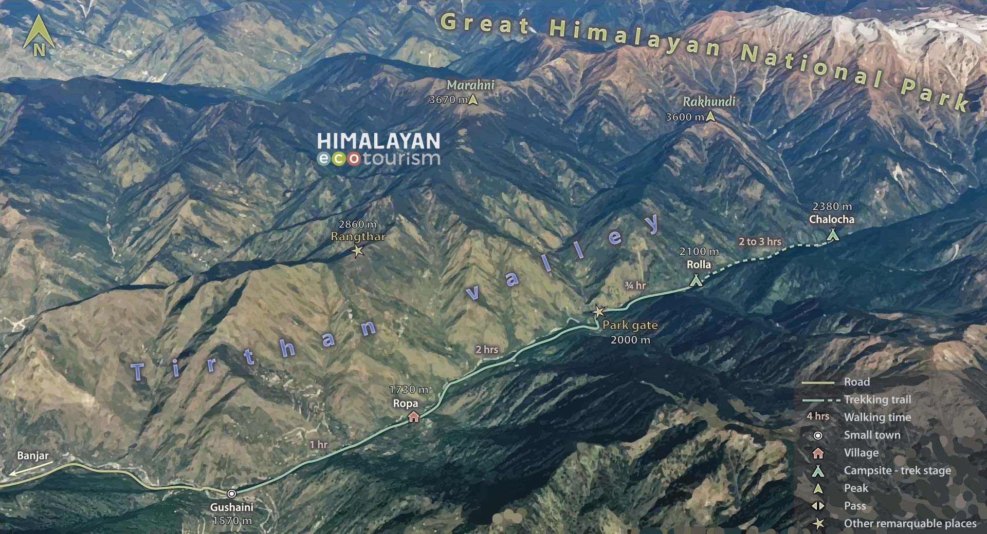 Rolla trek map GHNP