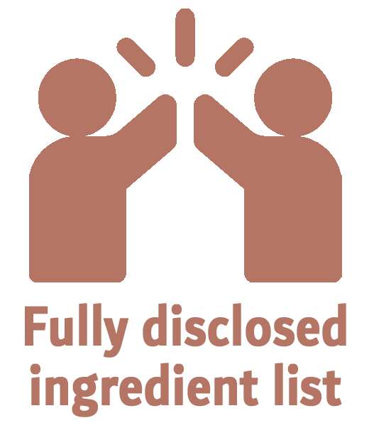 Liste d’ingrédients entièrement divulguée