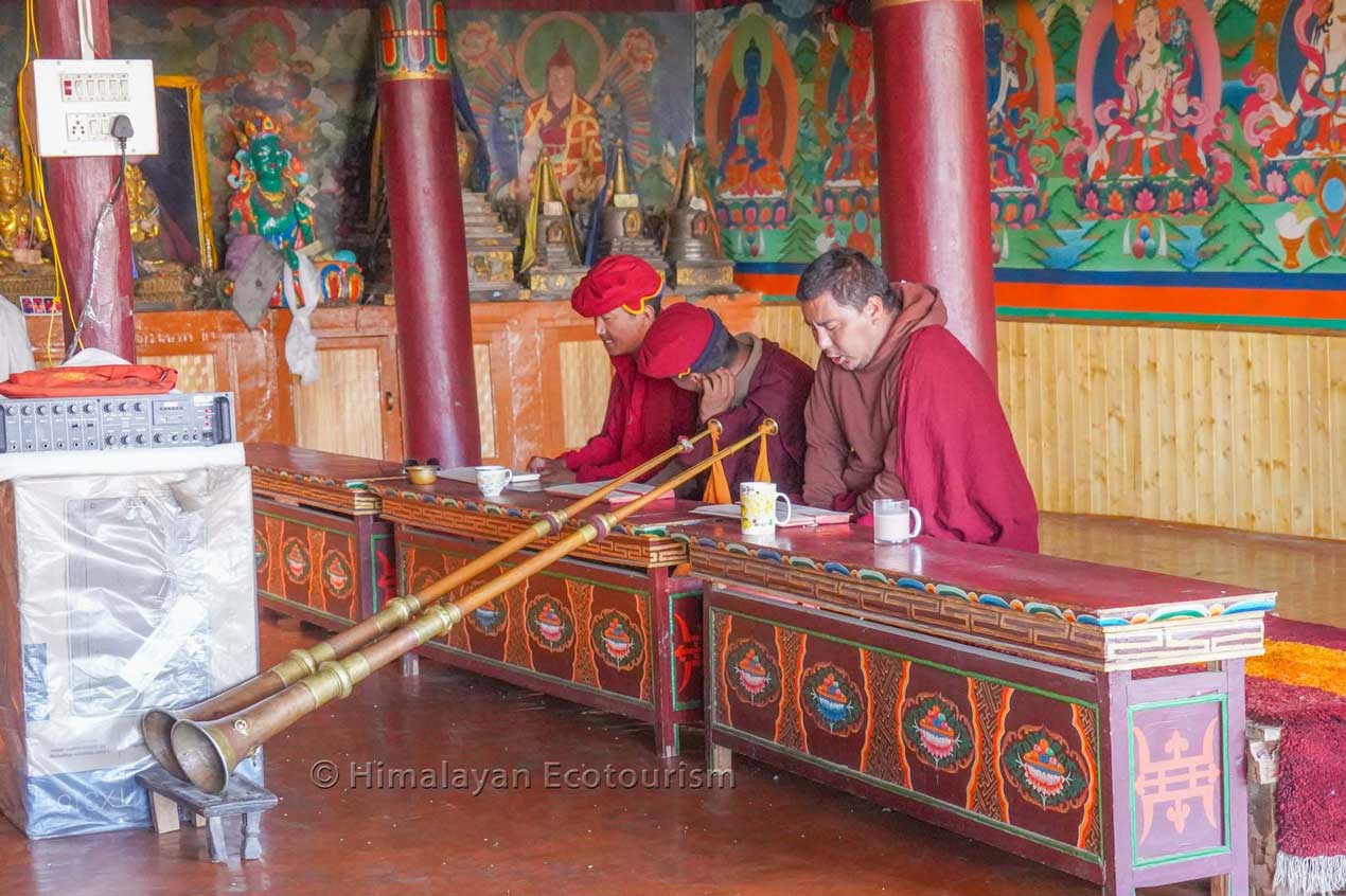 Morning prayer - Karzog monastery, Ladakh