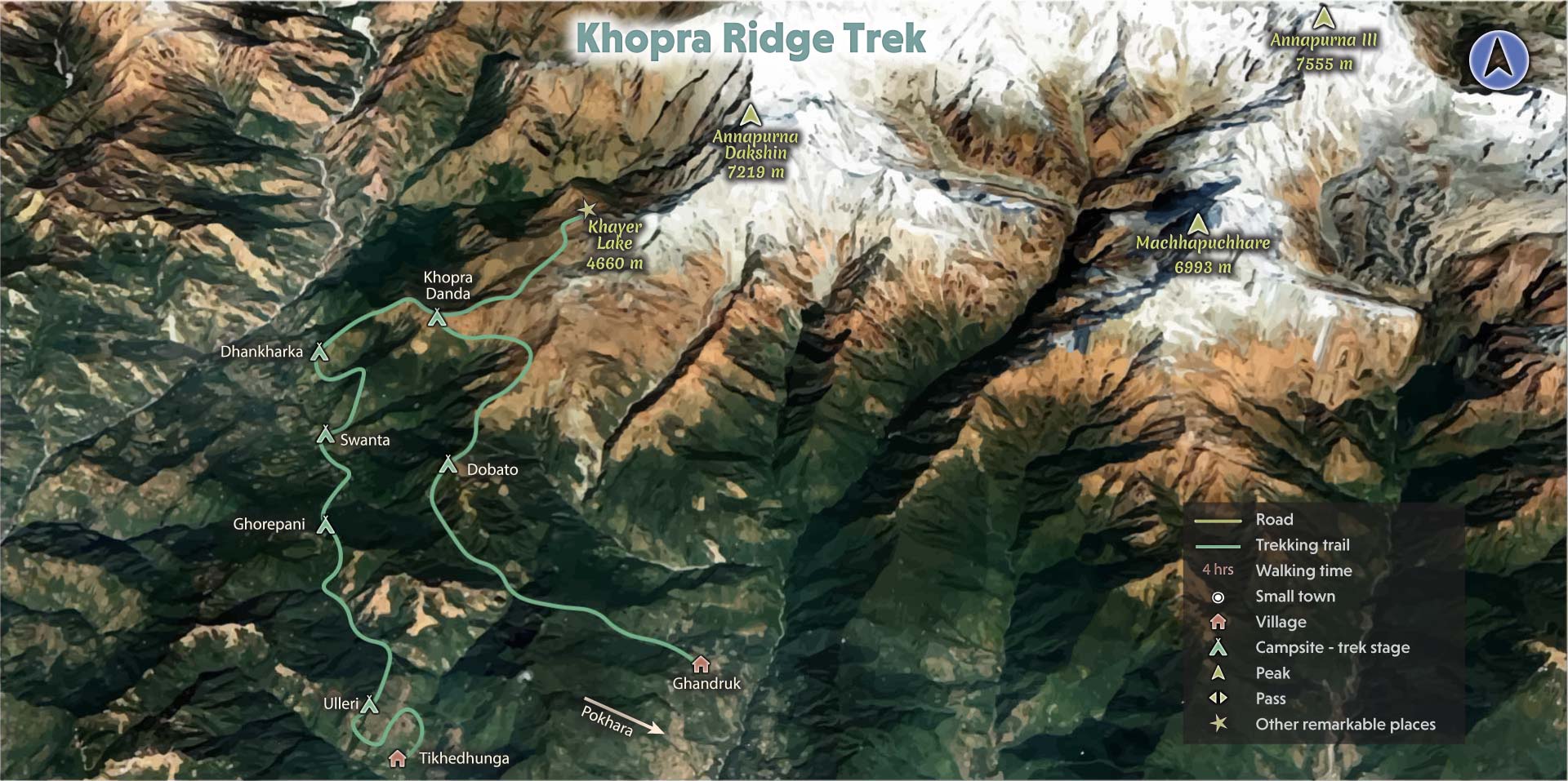 Khopra Ridge Trek Map