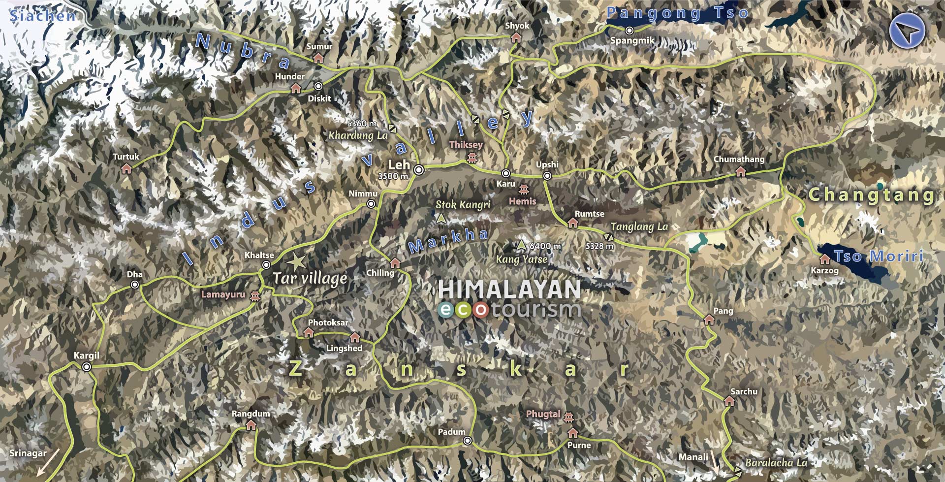 Carte du village de Tar au Ladakh