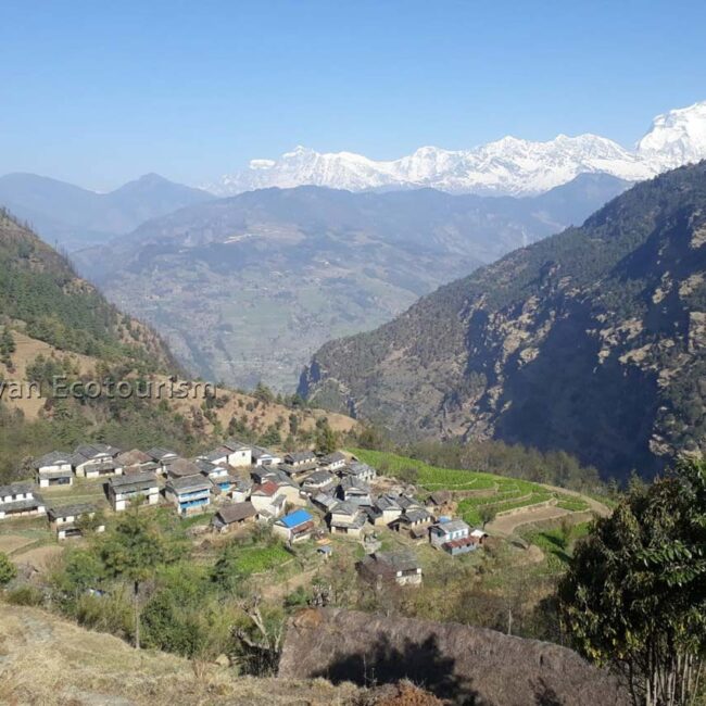 A hmalet village on the Mohare Danda trail