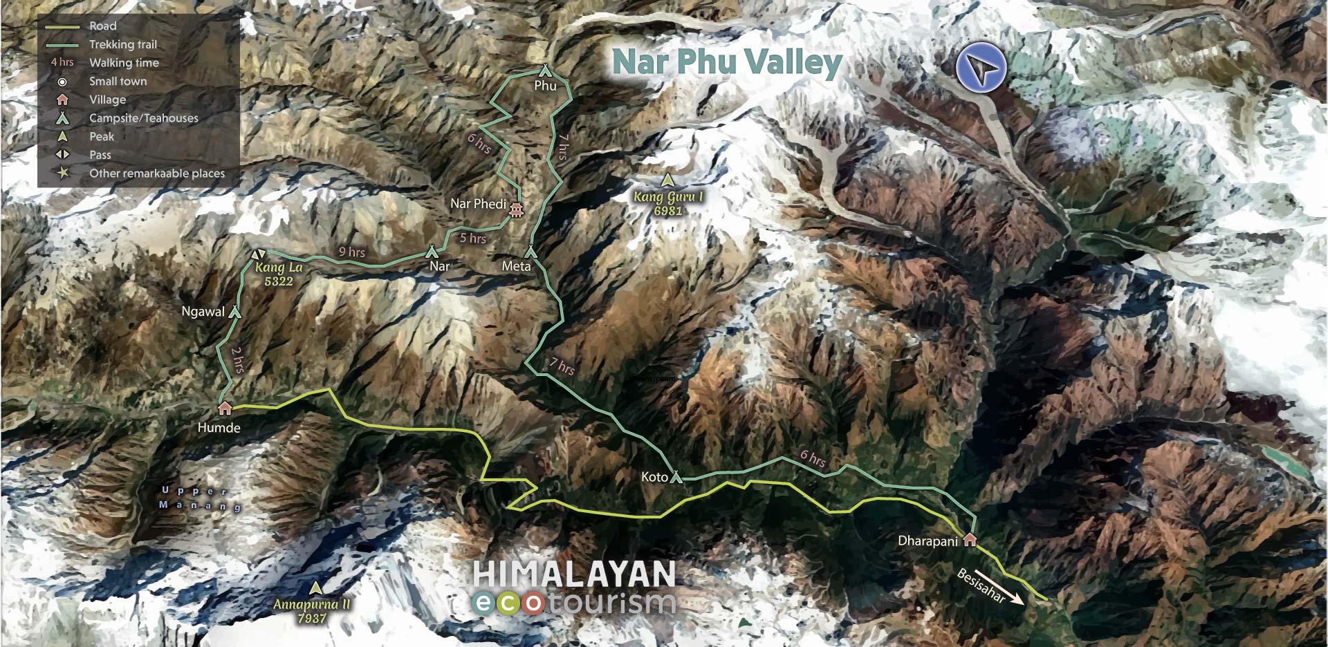 Nar Phu Valley Trek Map