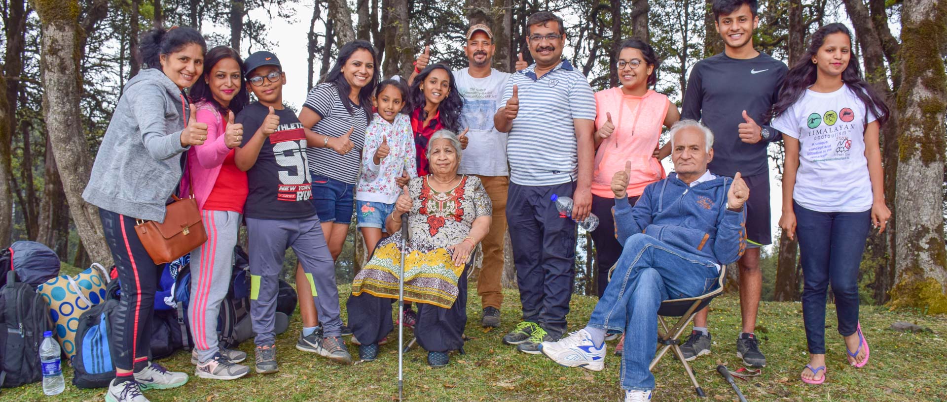 Family group camping with Himalayan Ecotourism in the Tirthan Valley
