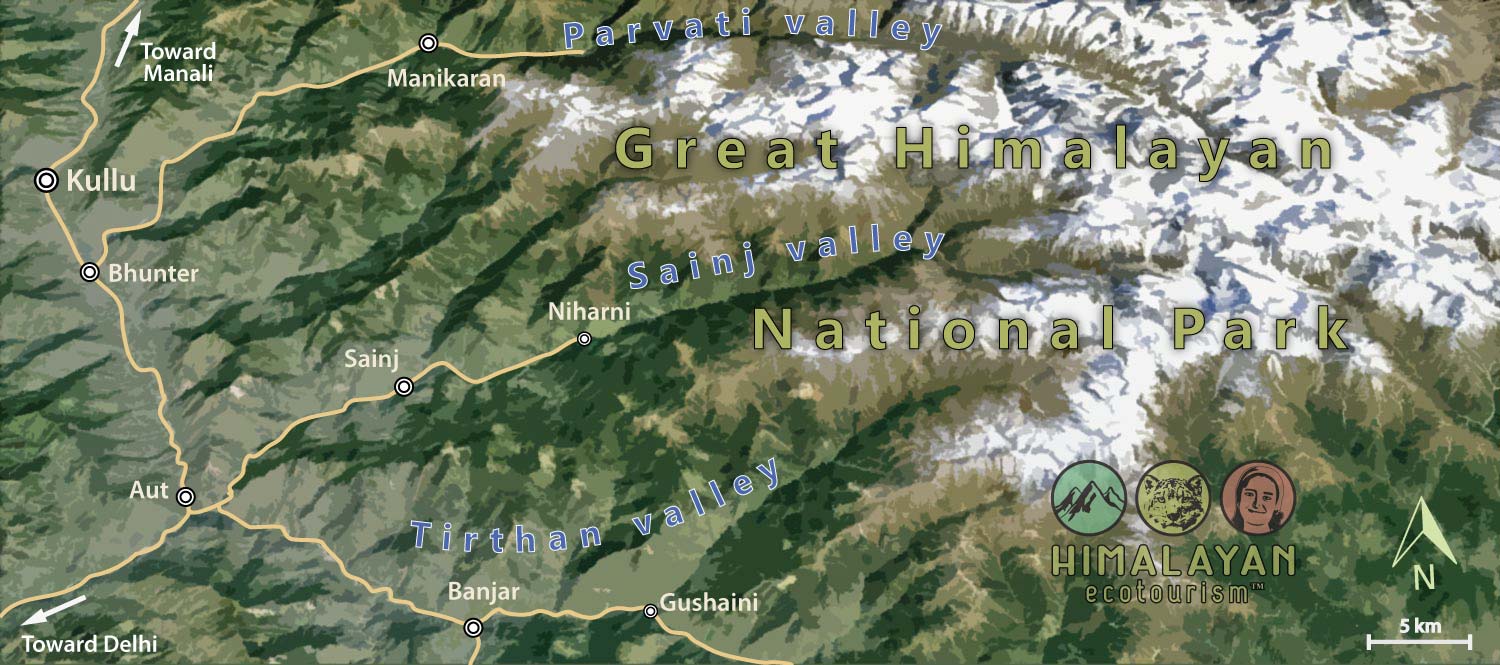 Map of Great Himalayan National Park