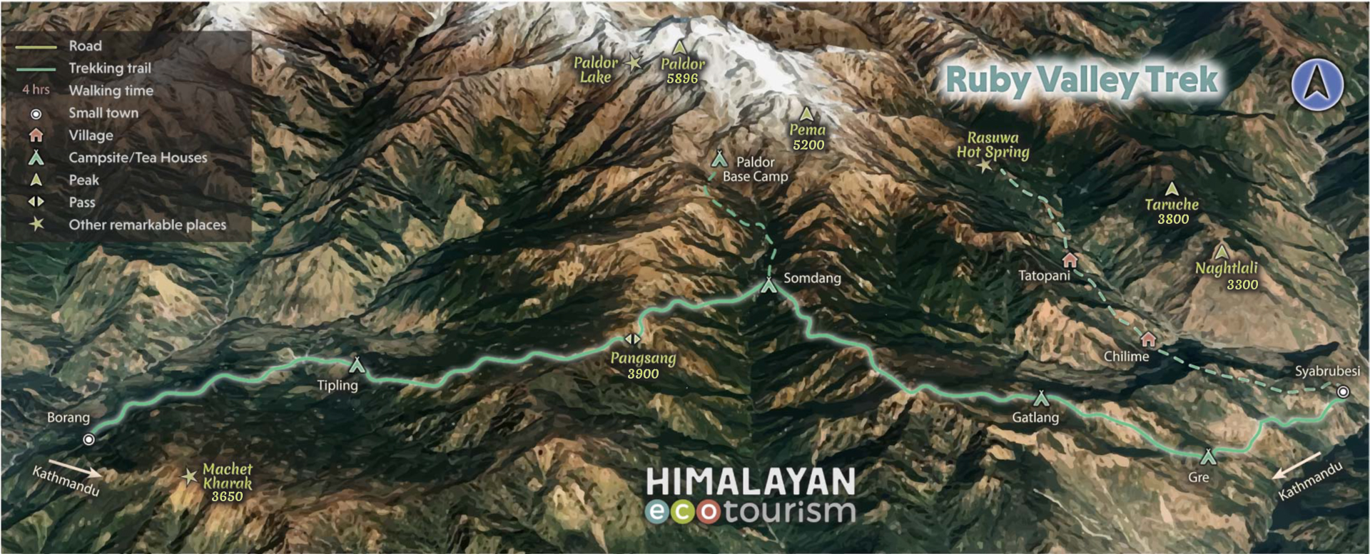 Carte de Ruby Valley Trek