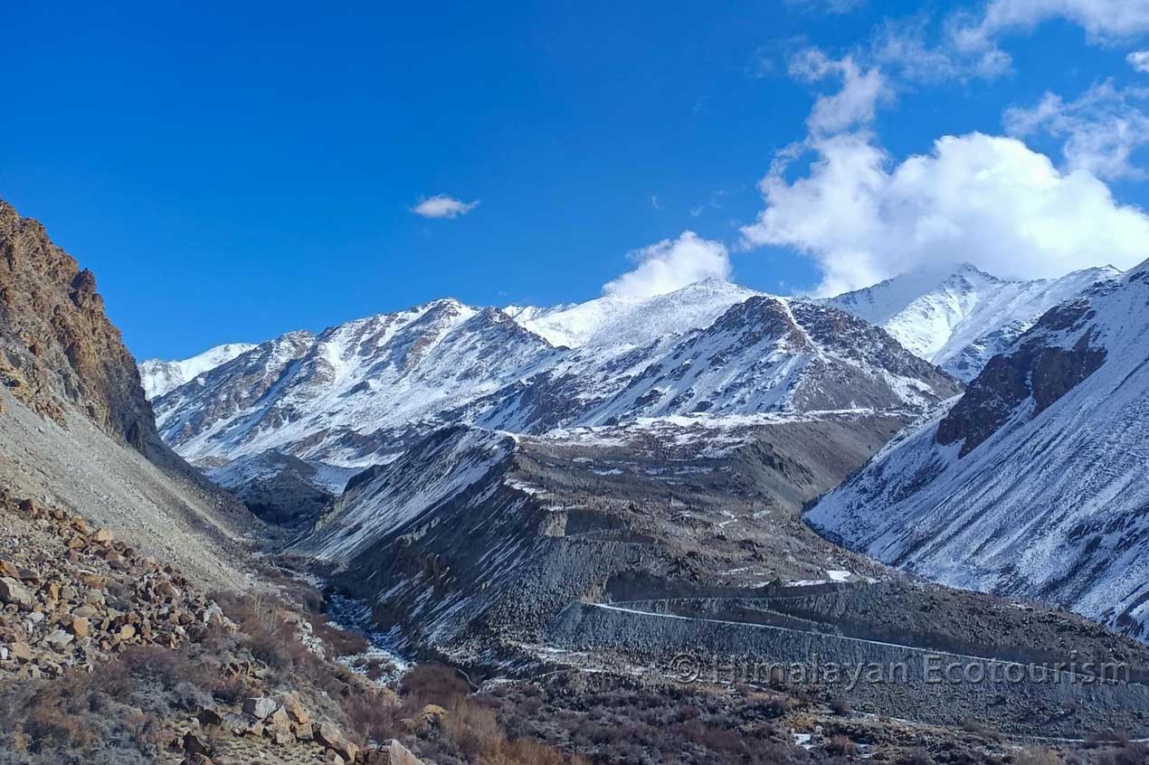 Tia village in Ladakh - on the way to Skindiyang