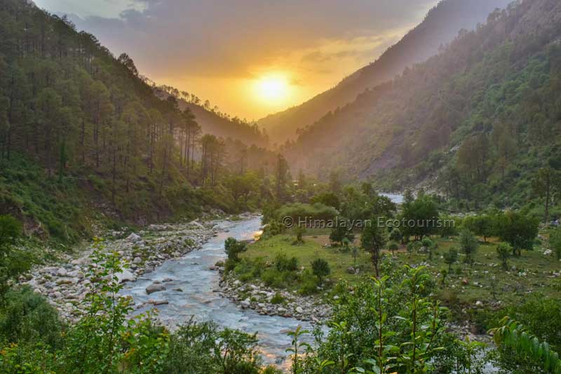 Sunset in Tirthan valley