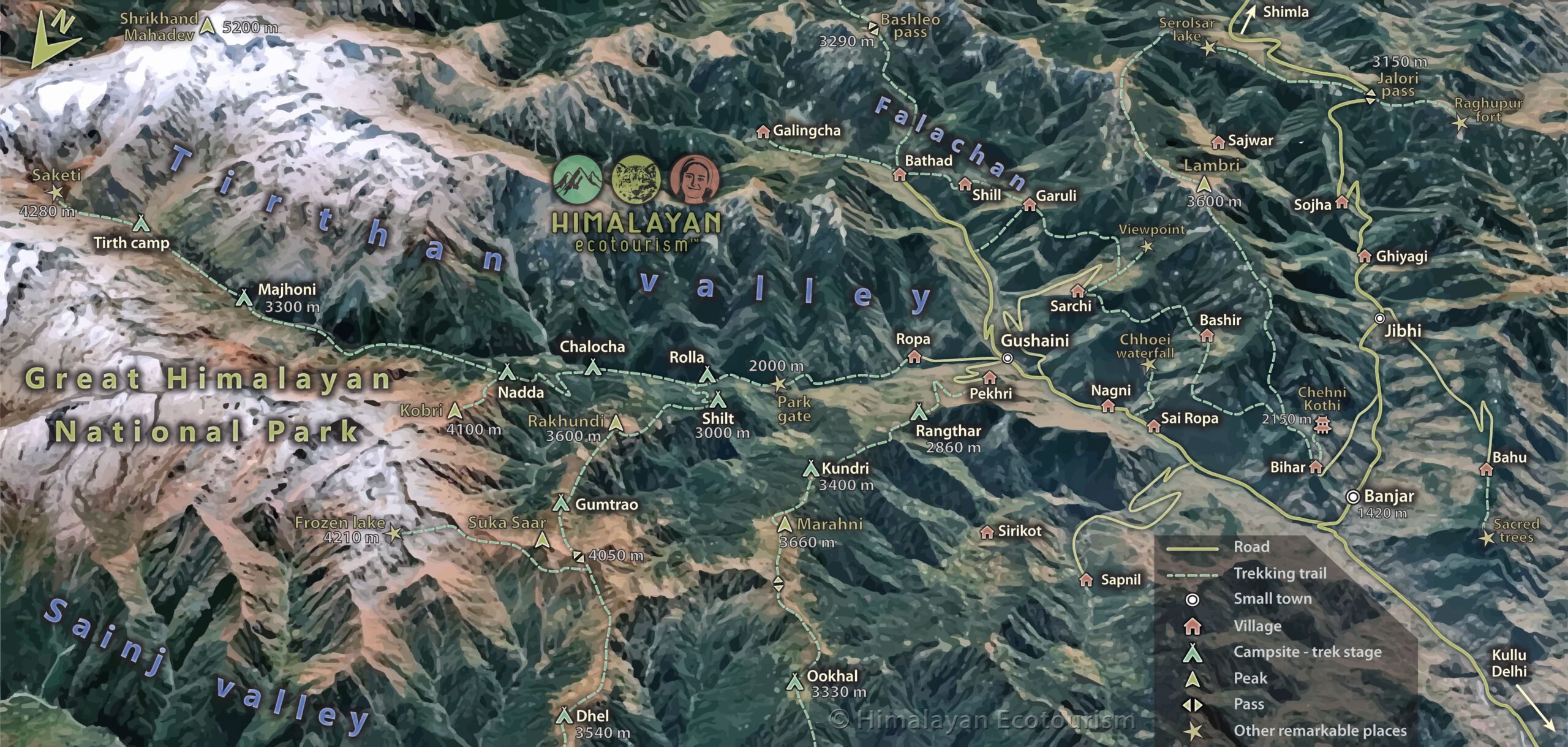 Tirthan Valley Map