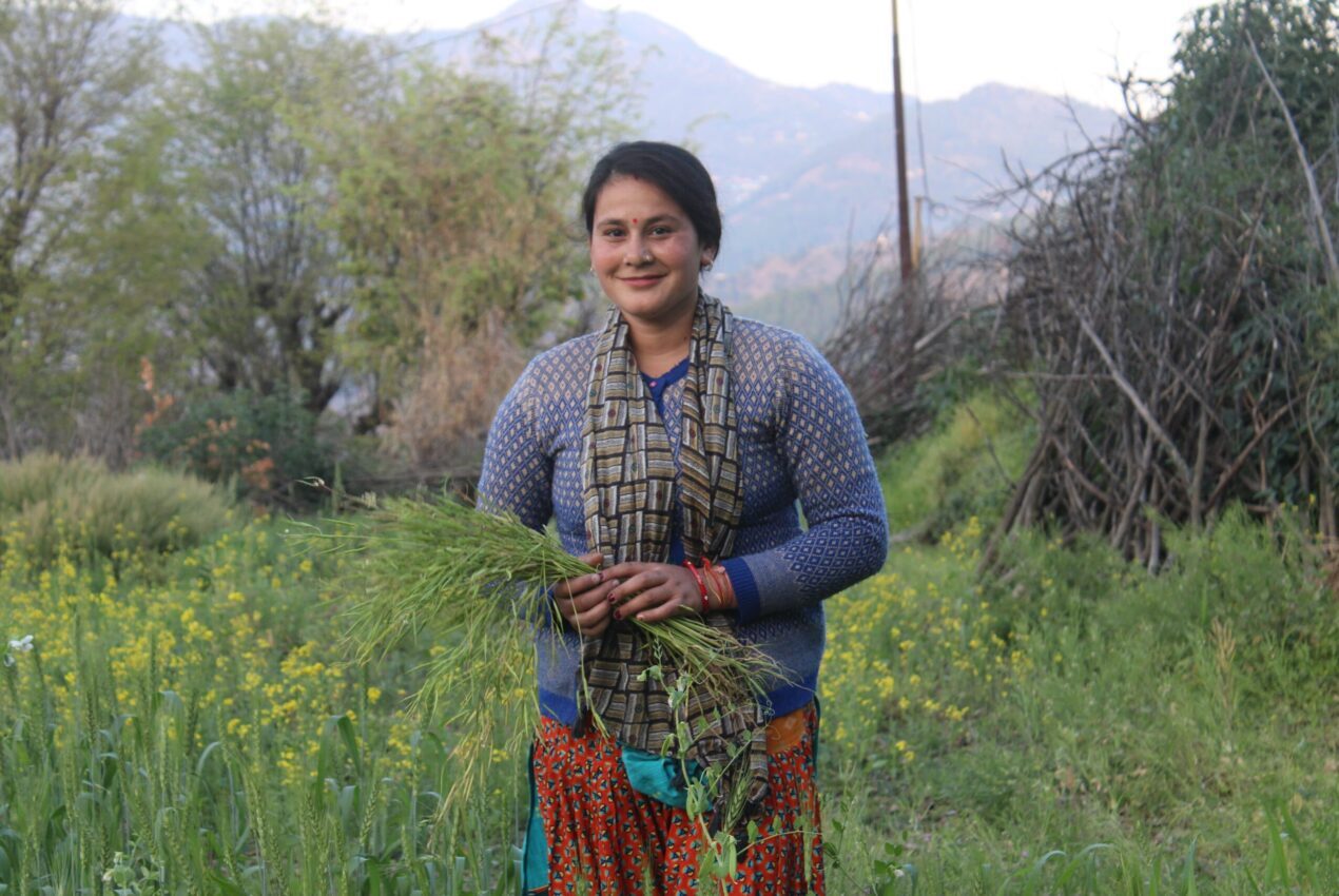 Village Woman working in her crop fields